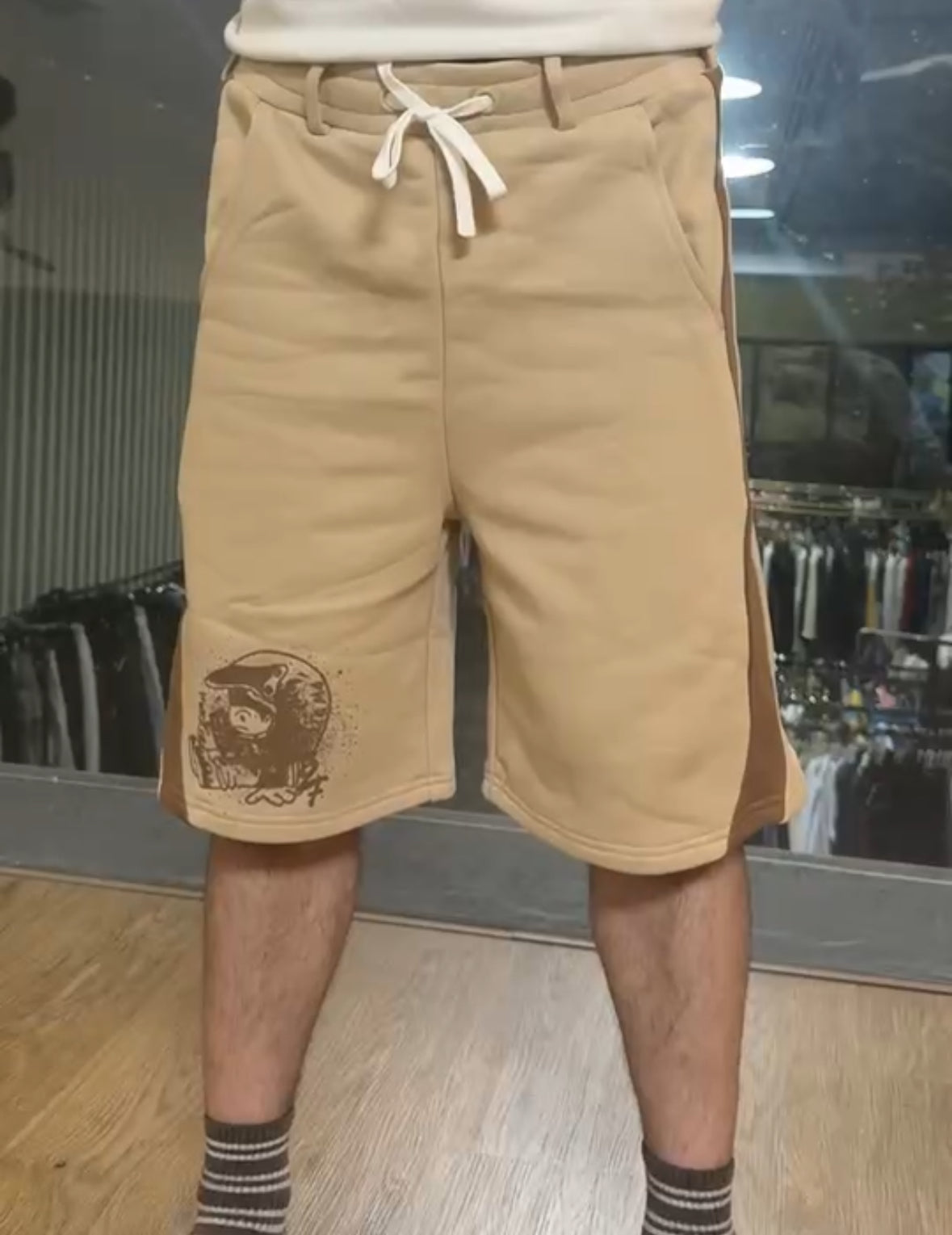 Mocha & Tan Sweat Shorts