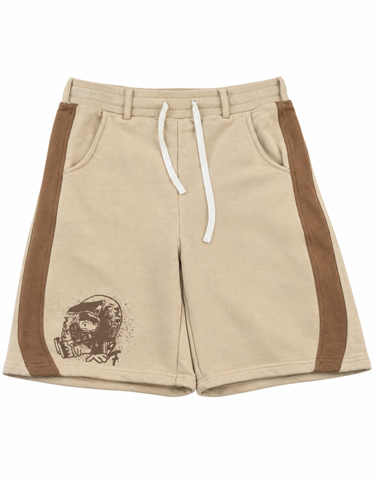 Mocha & Tan Sweat Shorts